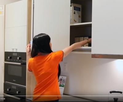 Giải pháp cánh trượt cho tủ bếp trên